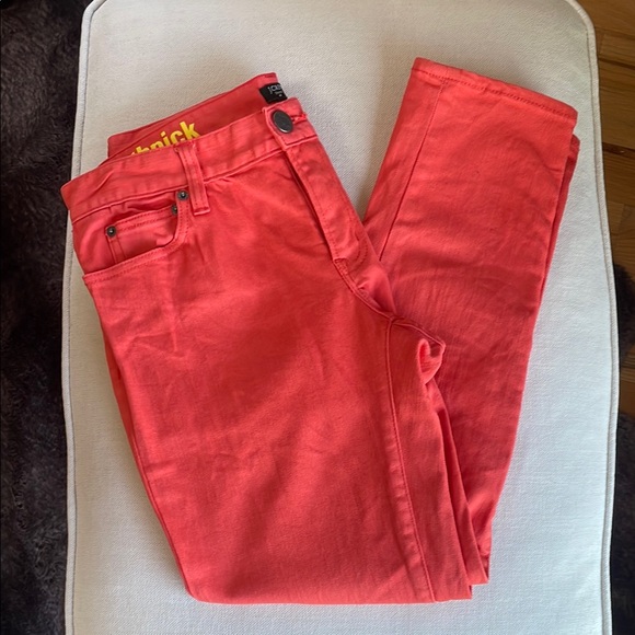 J. Crew Toothpick Skinny Jeans Bright Coral Size 30 - Picture 7 of 8